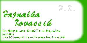 hajnalka kovacsik business card